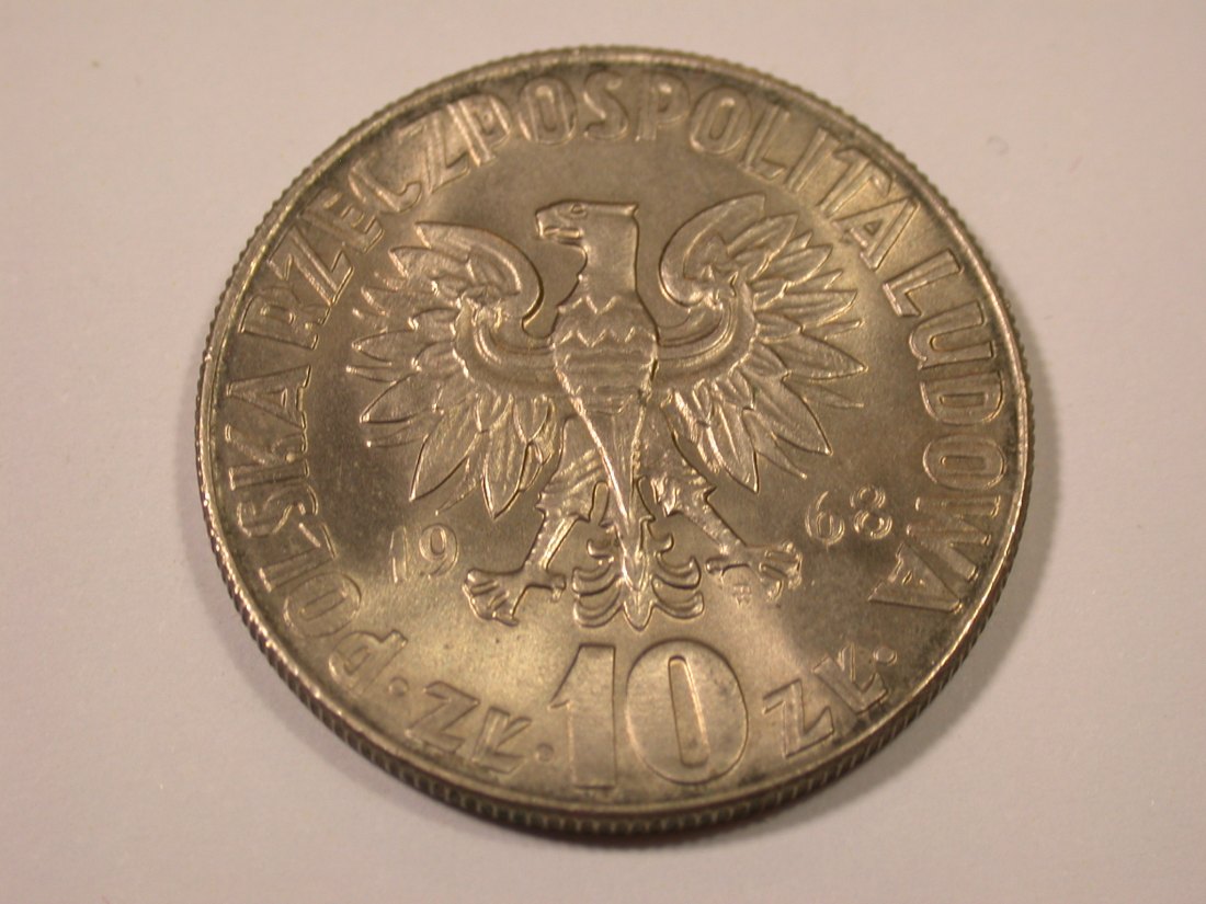  K02 Polen 10 Zloty Kopernikus 1968 in UNC  Originalbilder   
