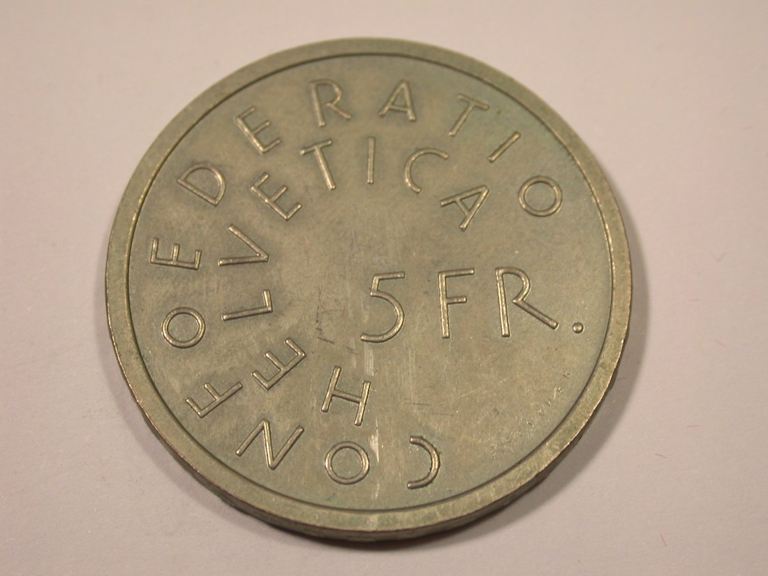 K02 Schweiz  5 Franken 1975 in UNC   Originalbilder   