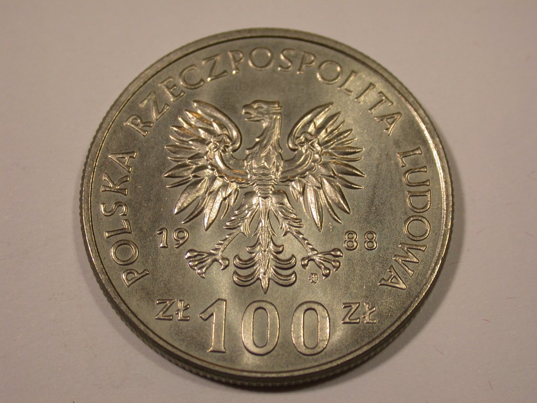  K02 Polen  Jadwiga  100 Zloty 1988 in f.st/ST   Originalbilder   