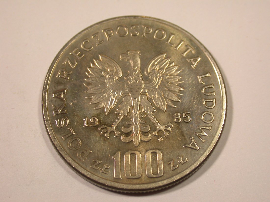  K02 Polen  100 Zloty 1985 in f.st/ST   Originalbilder   