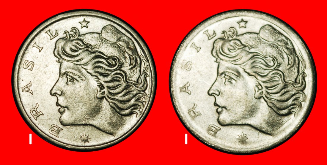  Ⰺ EFFIGY (1967-1975): BRAZIL ★ 5 CENTAVOS 1967, 1969! DIE I BOTH EMISISONS! ★LOW START ★ NO RESERVE!   