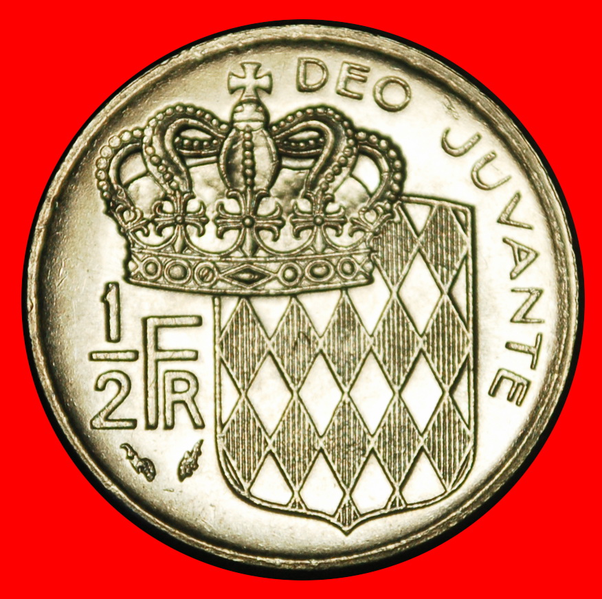  Ⰺ FRANCE (1965-1995): MONACO ★ 1/2 FRANC 1979! RAINIER III (1949-2005) UNC ★LOW START ★ NO RESERVE!   
