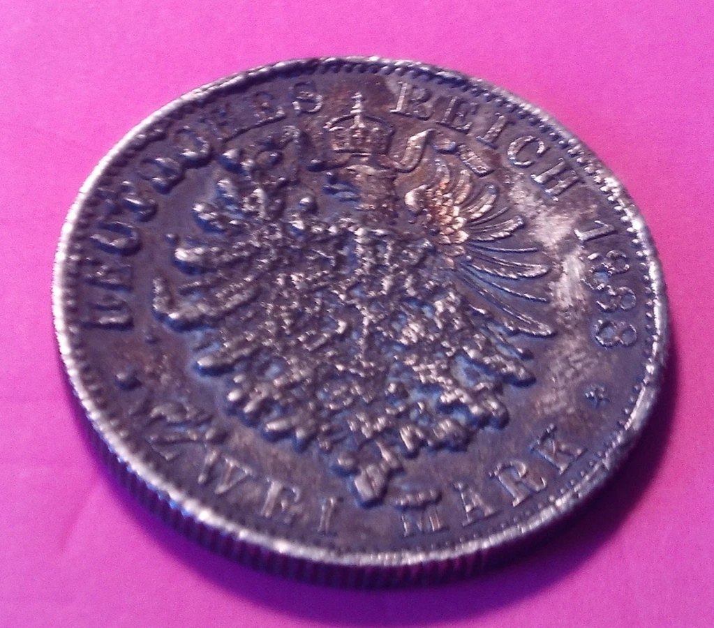  2 Mark Kaiser Wilhelm II 1888 Jäger 100 selten rar   