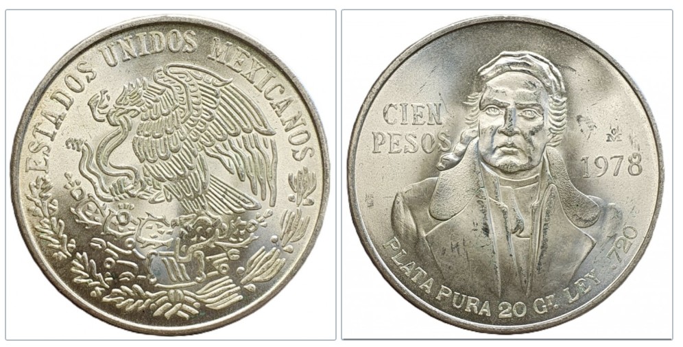  Mexiko 100 Pesos, 1978 Silber 20 g fein ERHALTUNG   