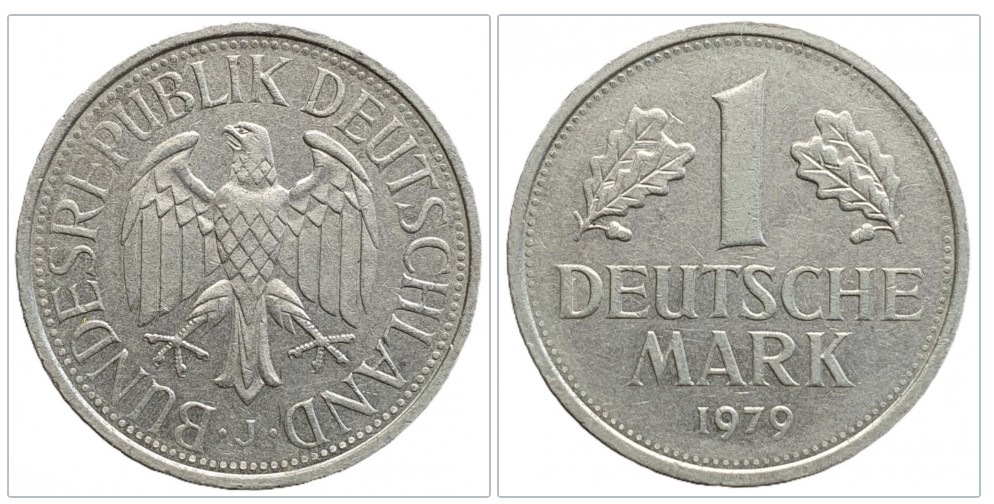  Deutschland 1 Mark, 1979 Münzzeichen: J - Hamburg   