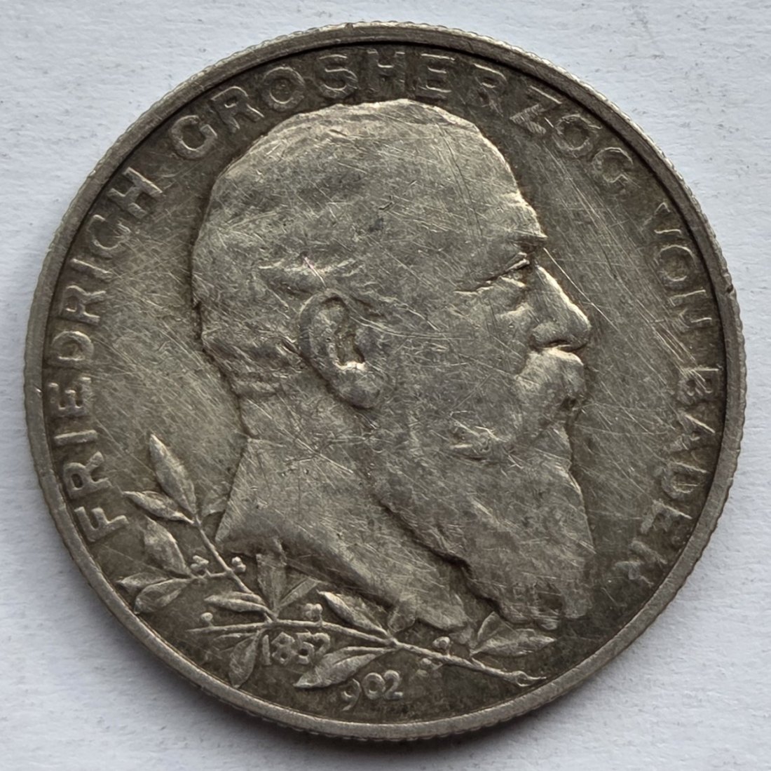  Kaiserreich: Baden, 2 Mark Thronjubiläum 1902 (Jaeger 30)   