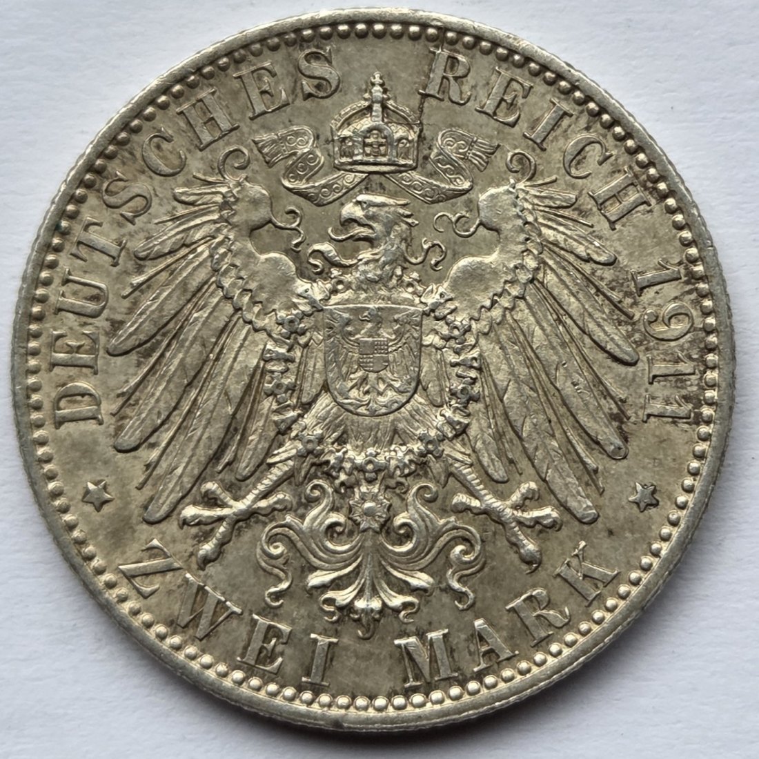  Kaiserreich: Bayern, 2 Mark Luitpold 1911 (Jaeger 48)   