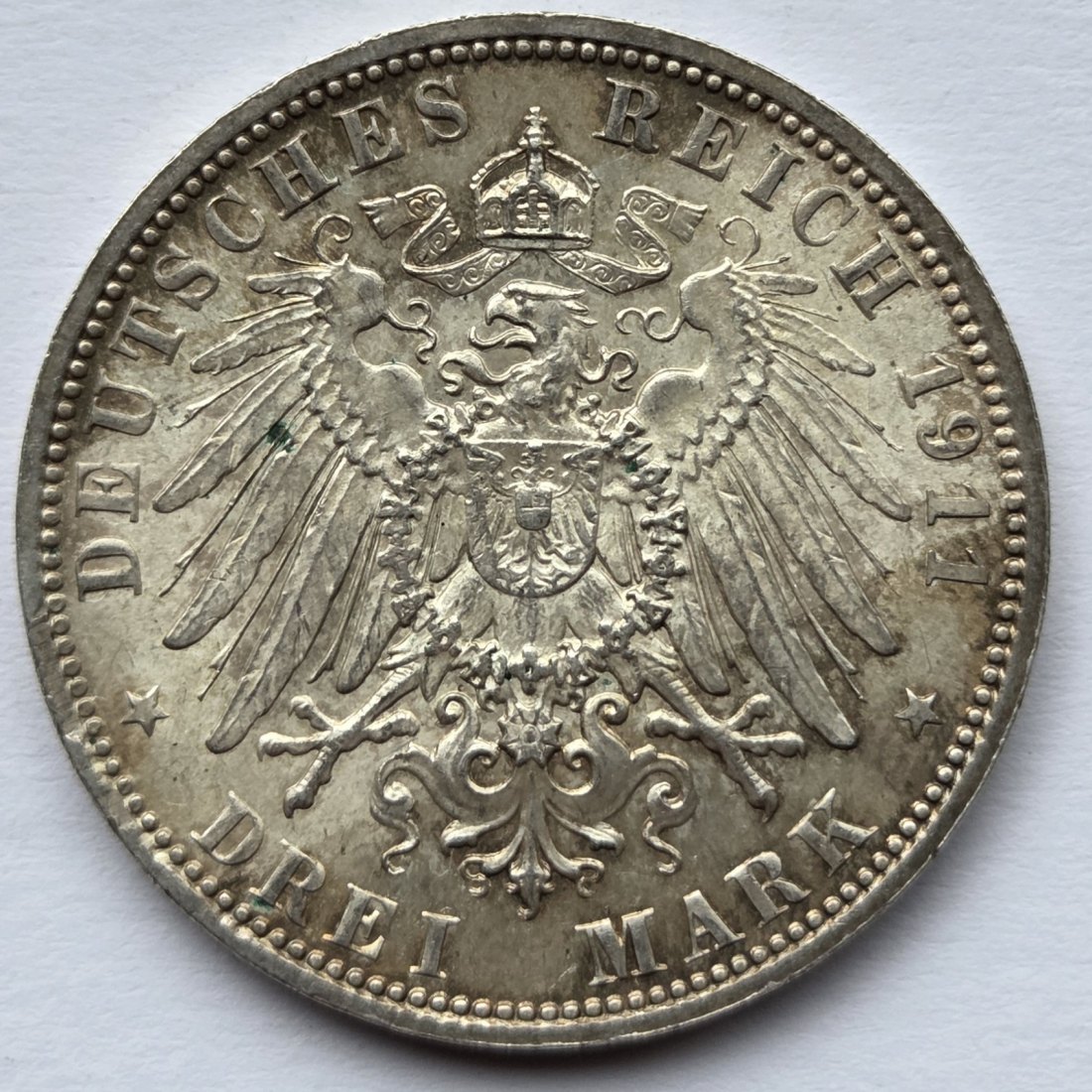  Kaiserreich: Bayern, 3 Mark Luitpold 1911 (Jaeger 49)   