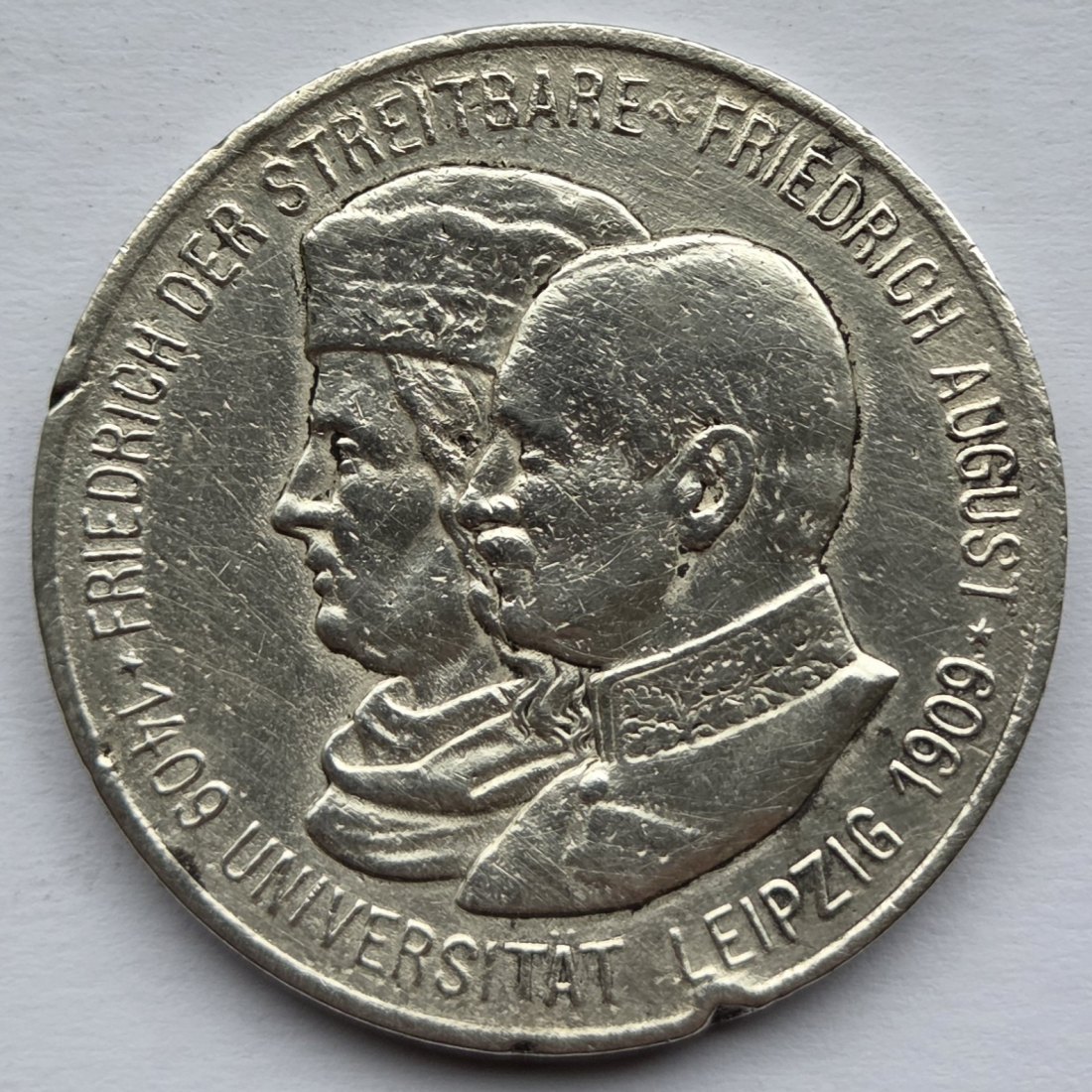  Kaiserreich: Sachsen, 5 Mark Universität Leipzig 1909 (Jaeger 139)   