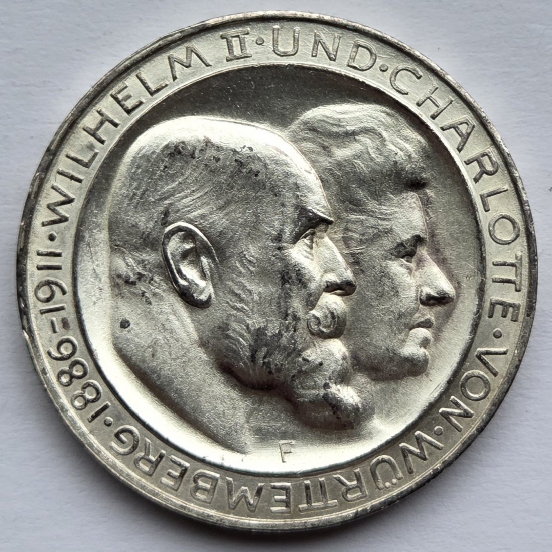  Kaiserreich: Württemberg, 3 Mark Silberne Hochzeit 1911 (Jaeger 177)   