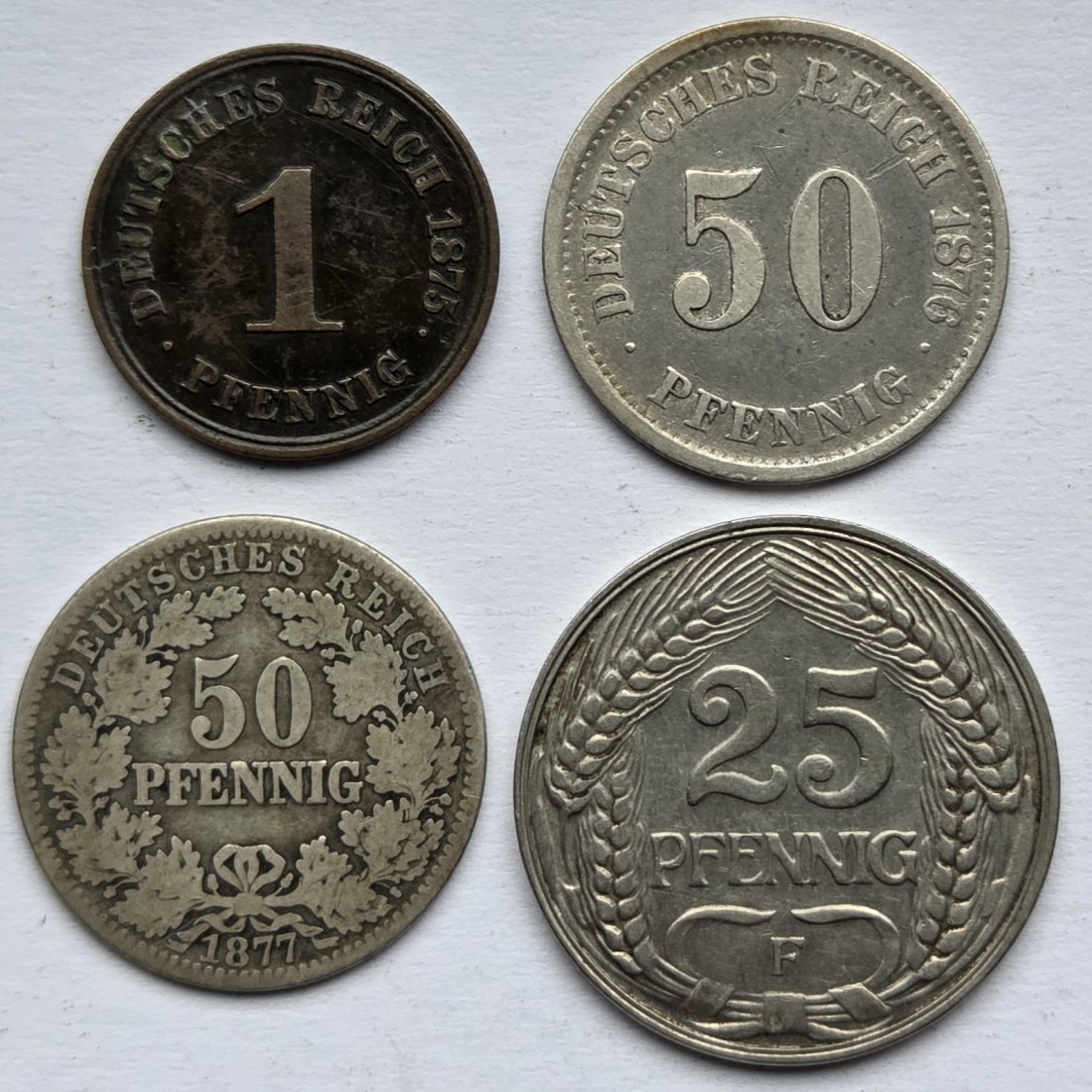  Kaiserreich: Lot aus vier Kleinmünzen   