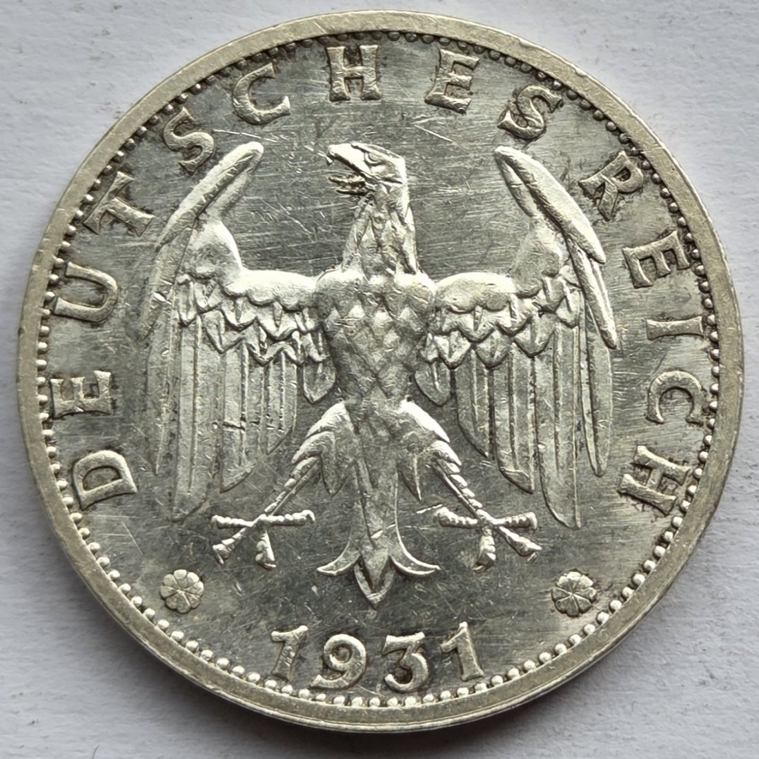  Weimarer Republik: 3 Mark Kursmünze (Jaeger 349), 1931 G   