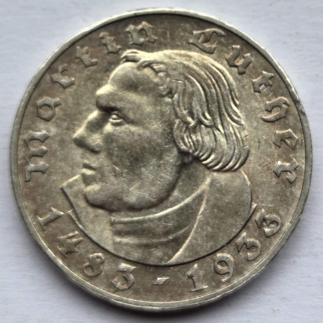  Deutsches Reich: 2 Mark Luther (Jaeger 352), 1933 A   