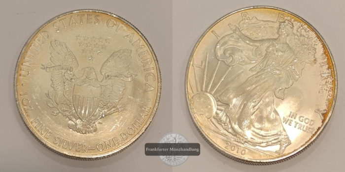  USA 1 Dollar 2010 Walking Liberty  KM#273  FM-Frankfurt Feinsilber: 31,1g   