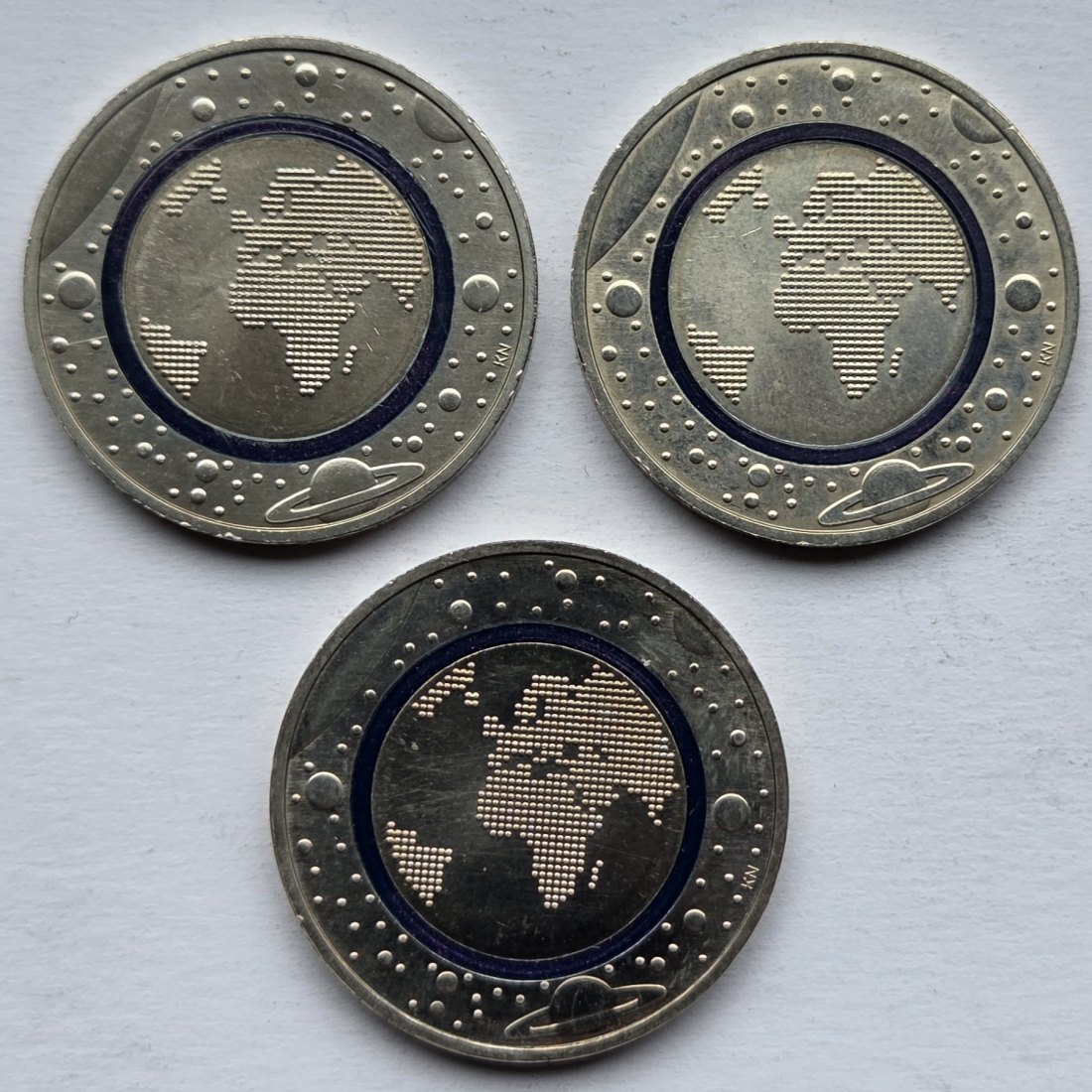  Deutschland: 5 Euro Planet Erde 2016, 3 Stück (alle G)   
