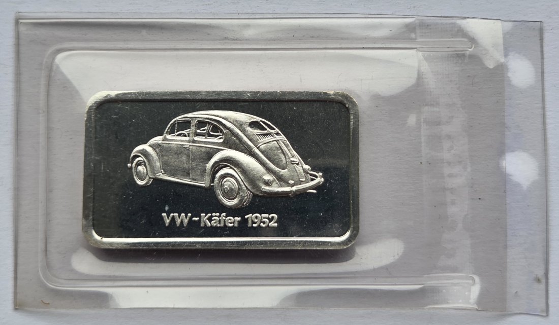  Degussa-Silberbarren VW Käfer, 1 Unze   