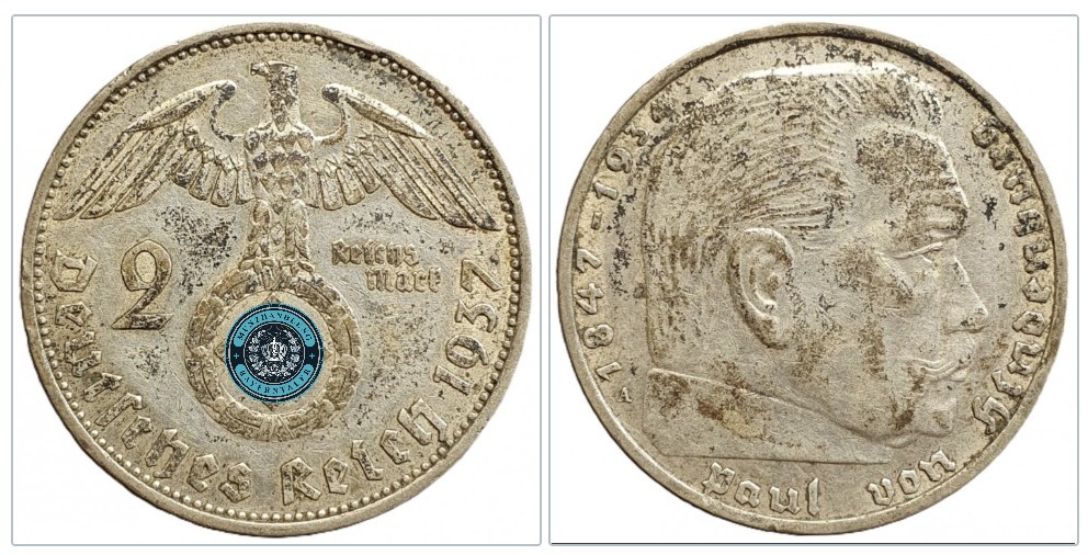  Deutschland - Drittes Reich 2 Reichsmark, 1937 Münzzeichen: A - Berlin   