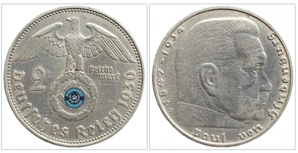  Deutschland - Drittes Reich 2 Reichsmark, 1936 Münzzeichen: D - München   