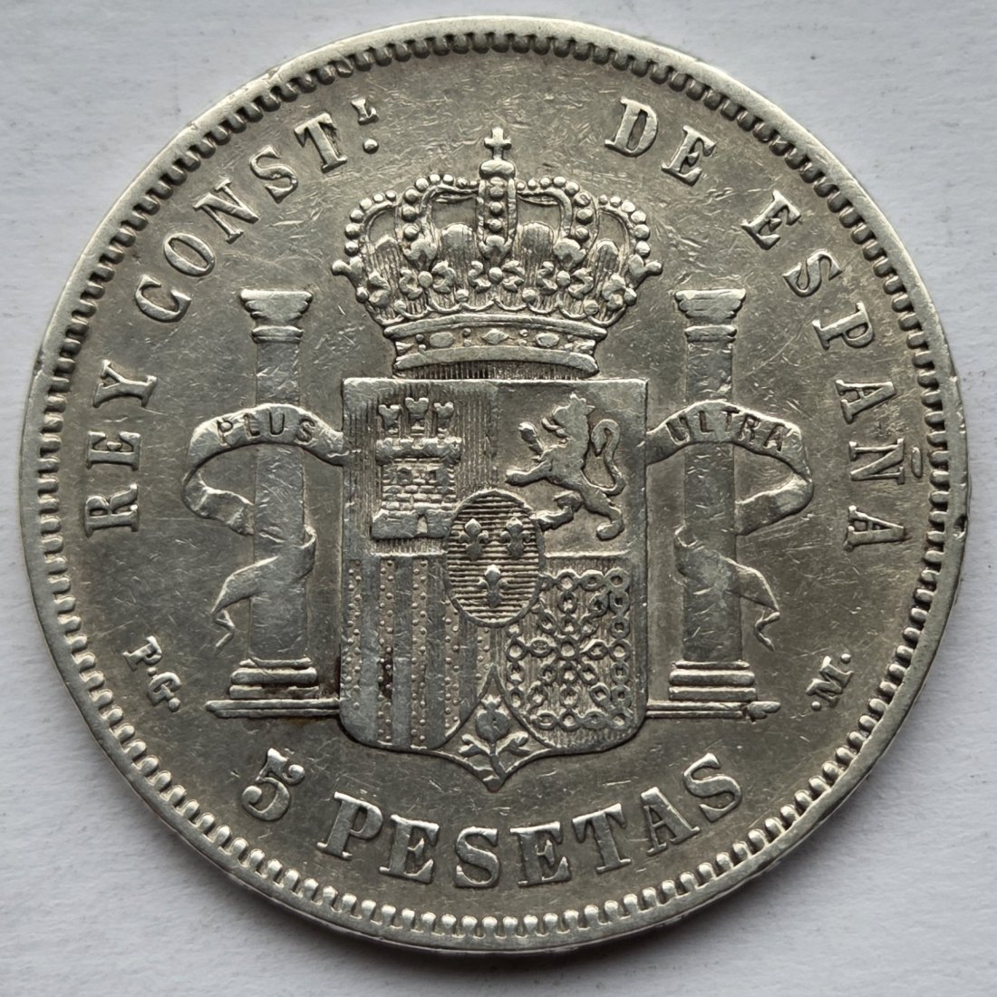  Spanien: 5 Pesetas Alfonso XIII. 1892   