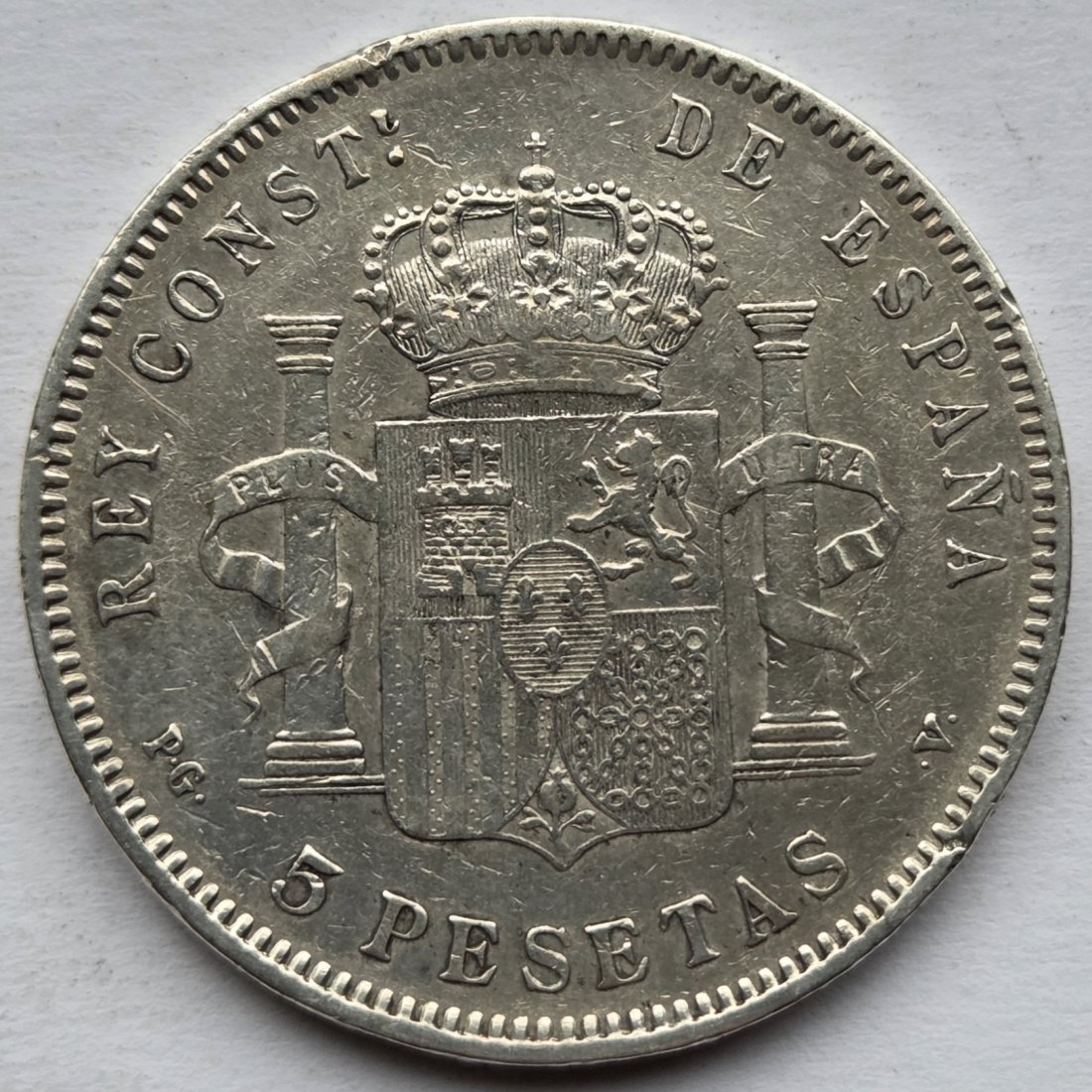  Spanien: 5 Pesetas Alfonso XIII. 1896   