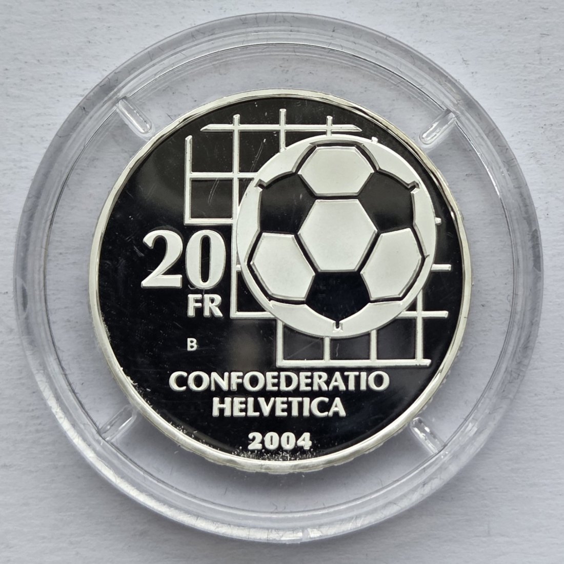  Schweiz: 20 Franken 100 Jahre FIFA 2004, 16,7 g Feinsilber   