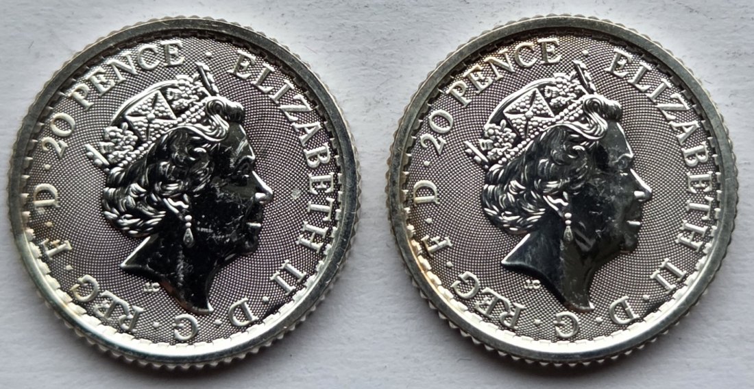  Vereinigtes Königreich: 2 x 1/10 Unze Britannia 2020   