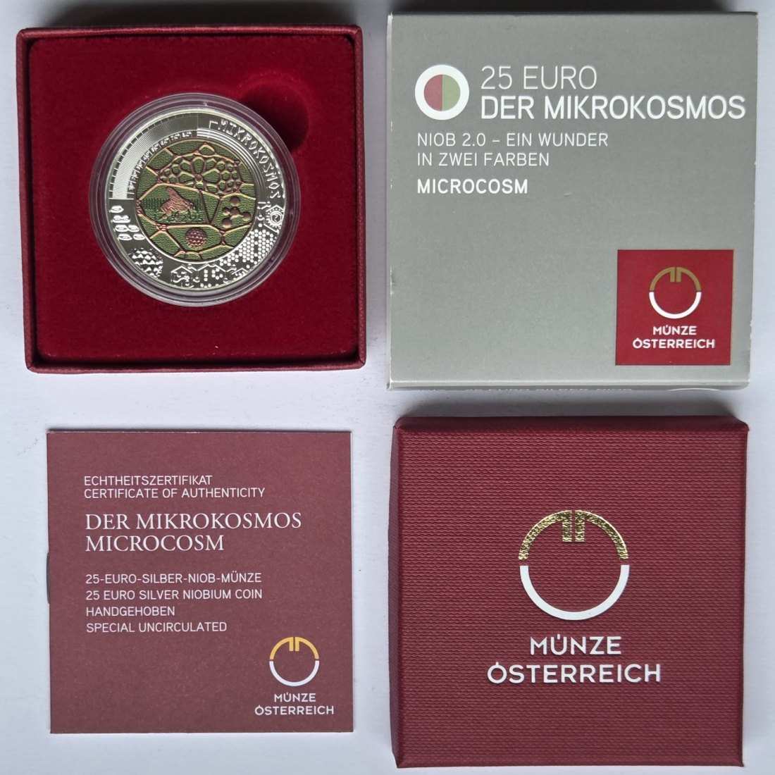  Österreich: 25 Euro Niob Mikrokosmos 2017   