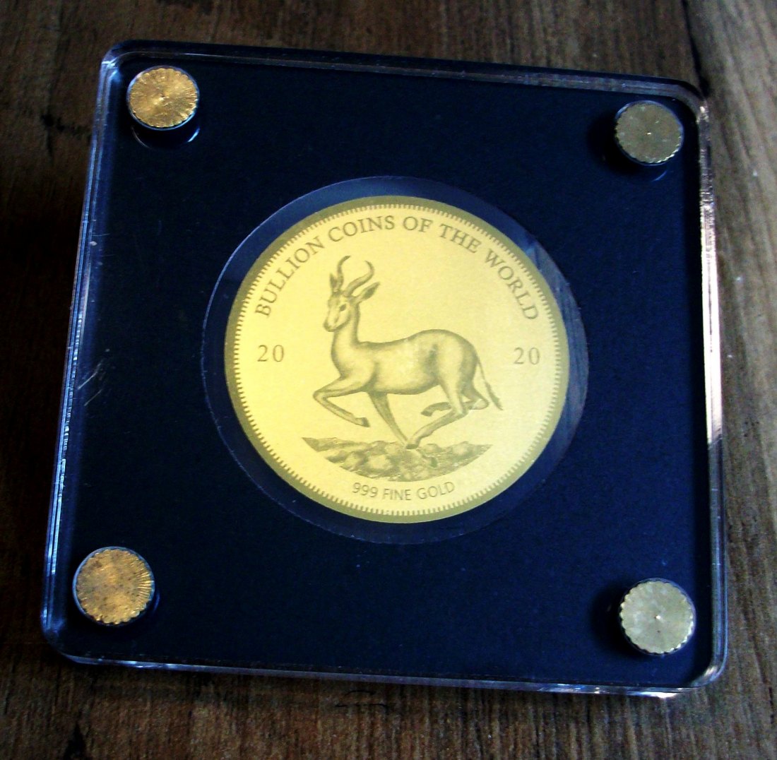  African Springbock wie Krügerrand 1/200oz Goldmünze 5000 Francs aus 999 Gold 40 mm Groß !!   