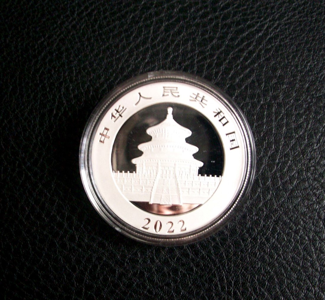 Panda (China) von 2022 / 10 Yuan 40 Jahre Jubiläum 30g 1 OZ Unze Silber Münze in Kapsel !!   