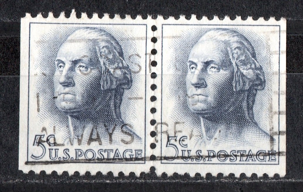 USA 5 cent Washington Paar (2) gestempelt / Echt gelaufen/ siehe scan