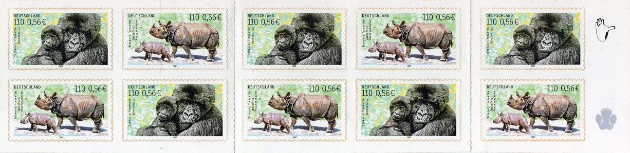  BRD 2001 Markenheft Mi.44 Bedrohte Tierwelt/ Mi 25,- EUR/ Gültige Briefmarken   