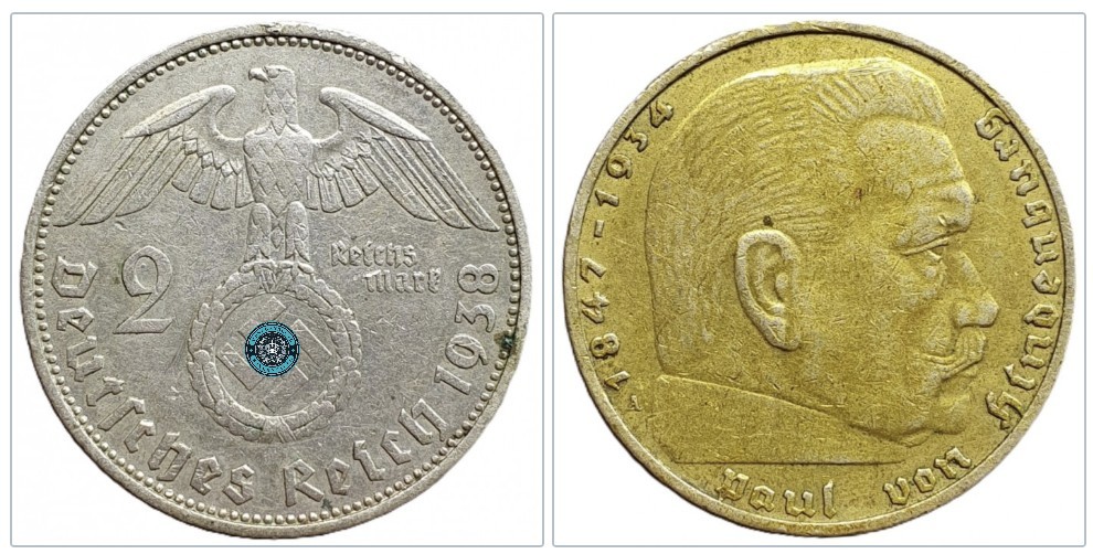  Deutschland - Drittes Reich 2 Reichsmark, 1938 Münzzeichen: A - Berlin   