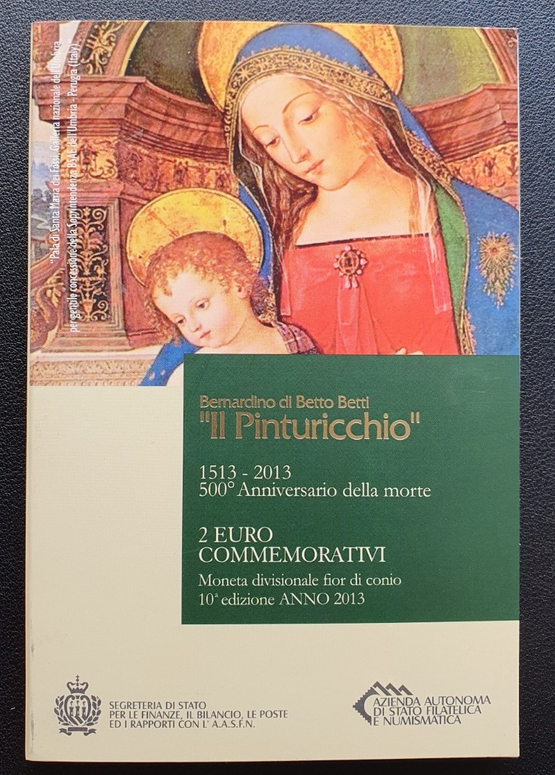 SAN MARINO 2 EURO € 2013 Il Pinturicchio In Der Original Coincad