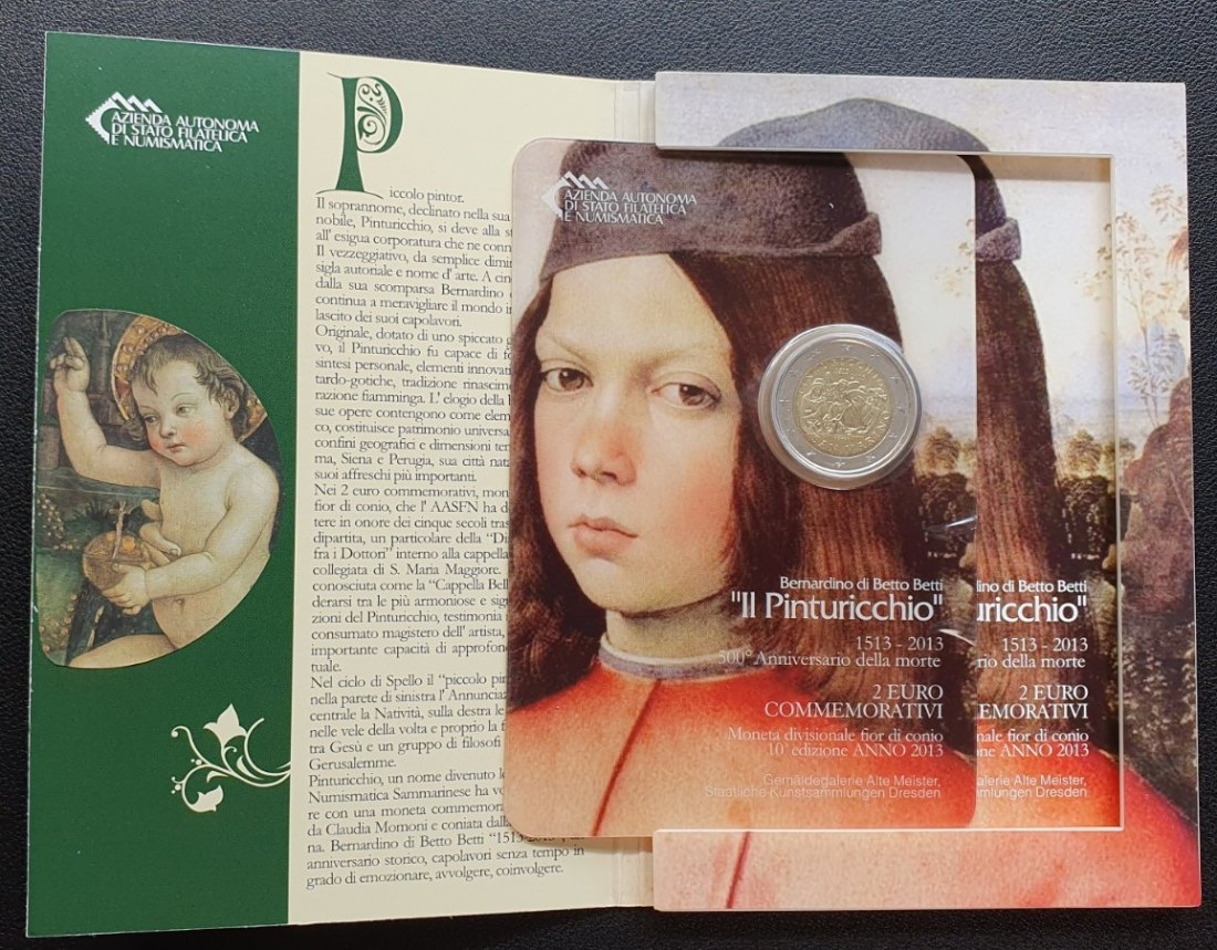  SAN MARINO 2 EURO € 2013 Il Pinturicchio In Der Original Coincad   
