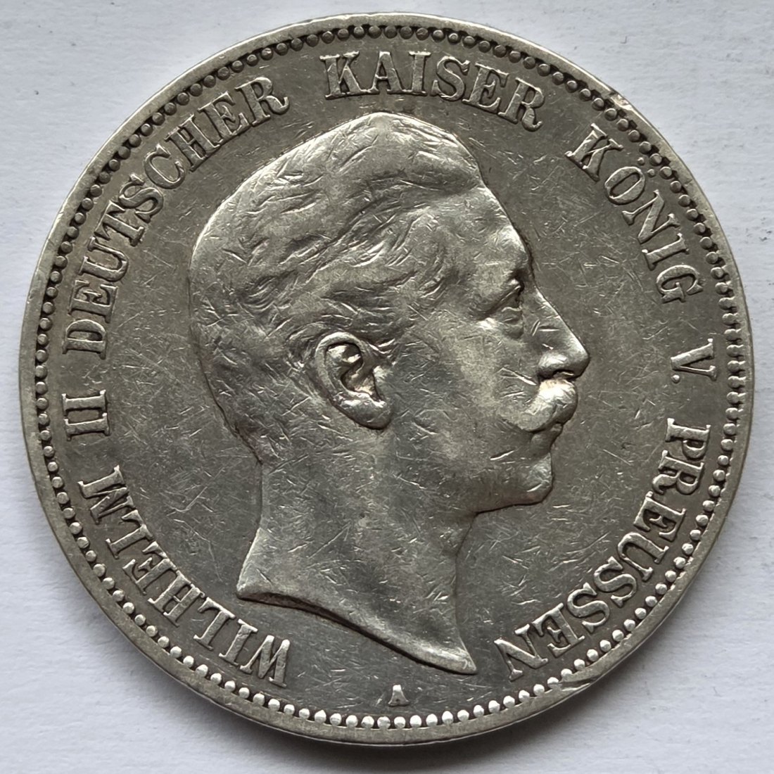  Kaiserreich: Preußen, 5 Mark Wilhelm II. (Jaeger 104), 1903   