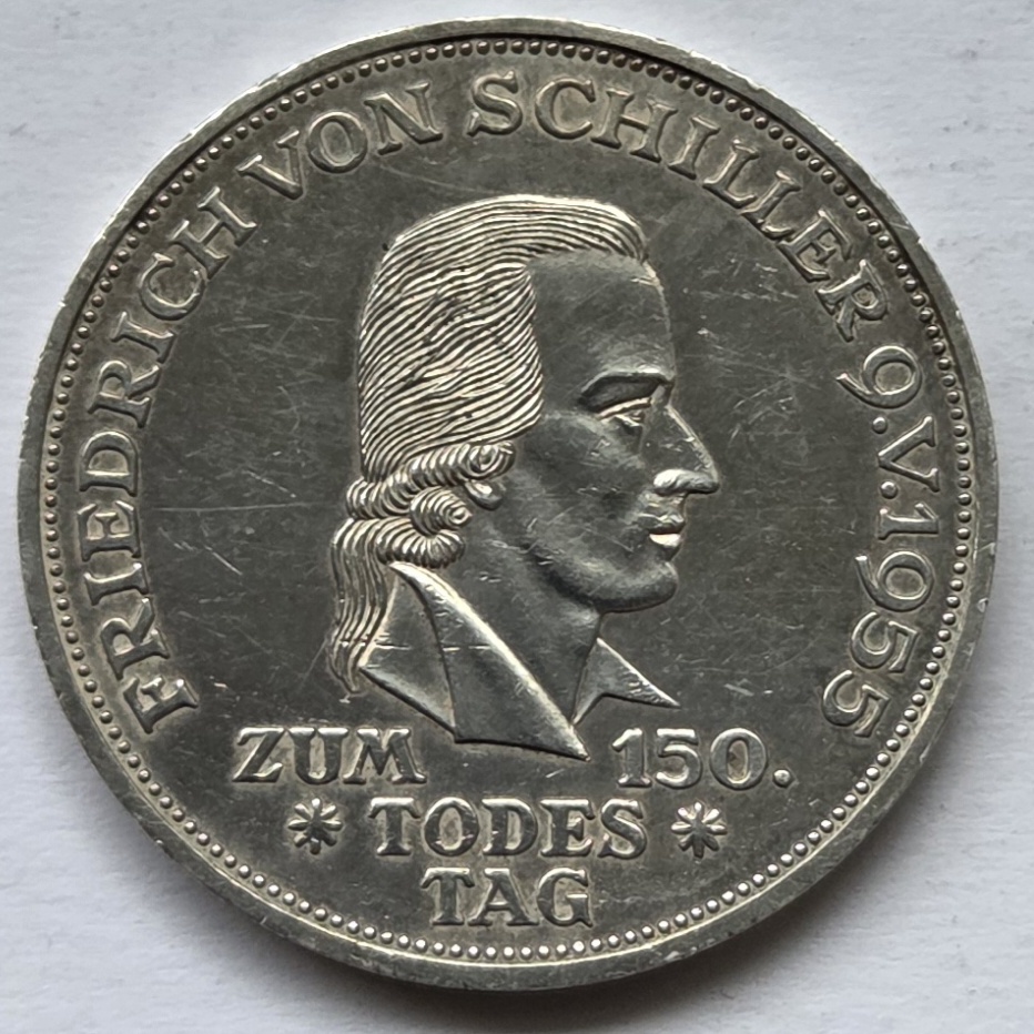  Deutschland: 5 DM Schiller 1955   