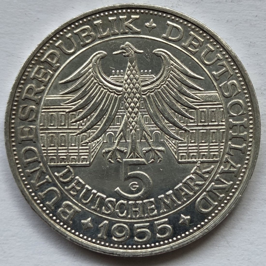  Deutschland: 5 DM Markgraf von Baden 1955   