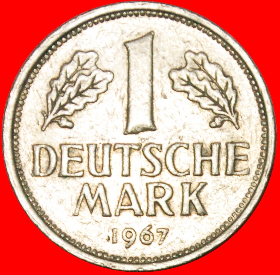 Ⰺ NOT COMMUNIST TYPE (1950-2001): GERMANY ★ 1 MARK 1967J I A r1! HAMBURG! LOW START ★ NO RESERVE!