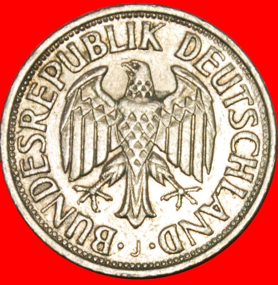  Ⰺ NOT COMMUNIST TYPE (1950-2001): GERMANY ★ 1 MARK 1967J I A r1! HAMBURG! LOW START ★ NO RESERVE!   