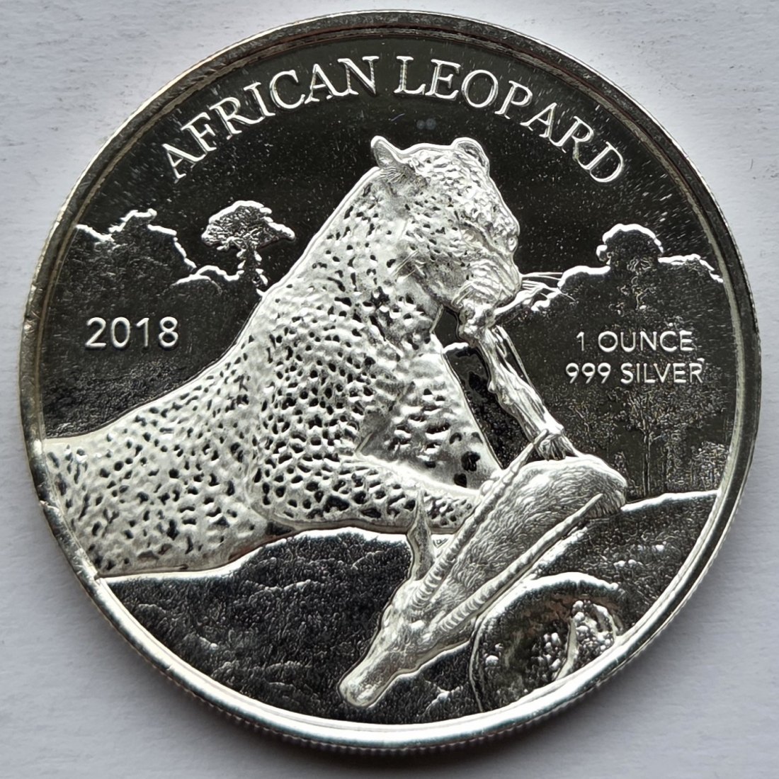  Ghana: Silberunze Leopard 2018   