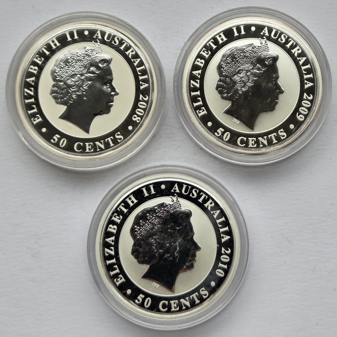  Australien: Drei halbe Silberunzen Koala 2008 + 2009 + 2010   
