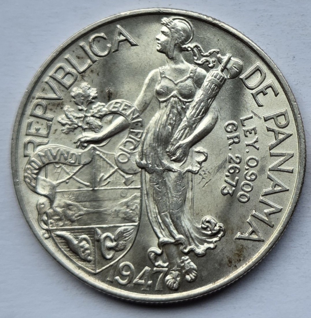  Panama: 1 Balboa 1947, 24 g Feinsilber   