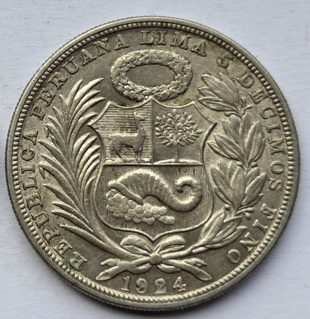  Peru: 1 Sol 1924, 12,5 g Feinsilber   