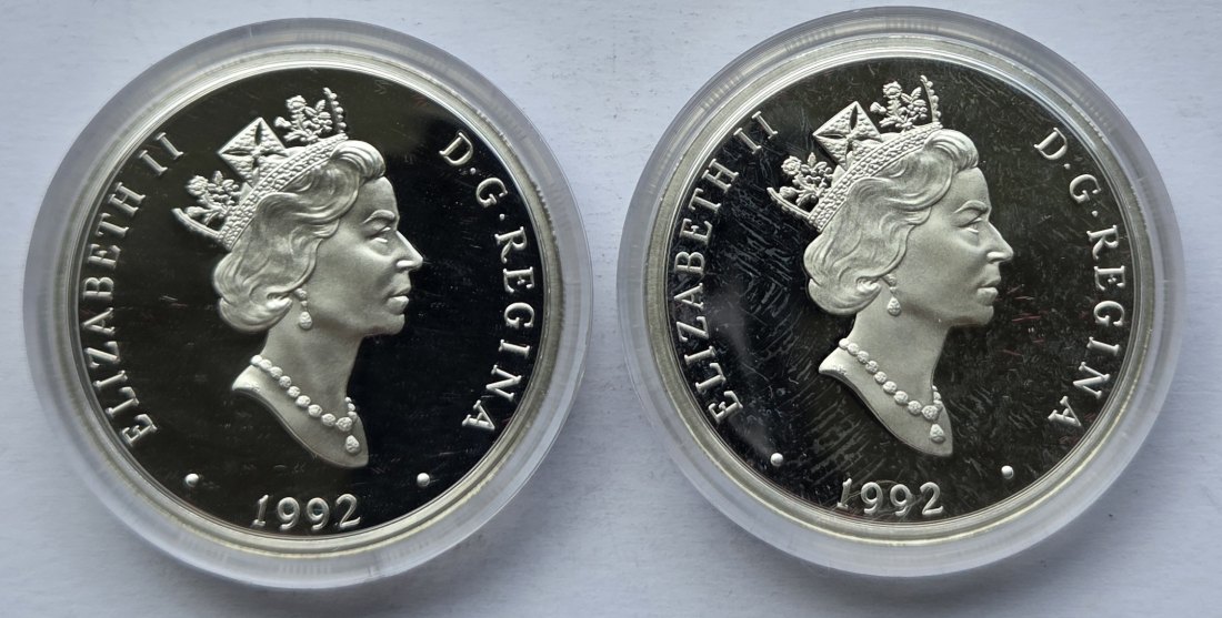  Kanada: 2 x 20 Dollars Luftfahrt 1992, zusammen 57,5 g Feinsilber   