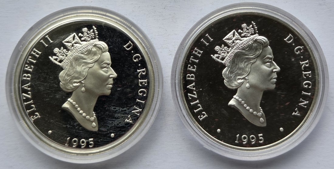  Kanada: 2 x 20 Dollars Luftfahrt 1995, zusammen 57,5 g Feinsilber   