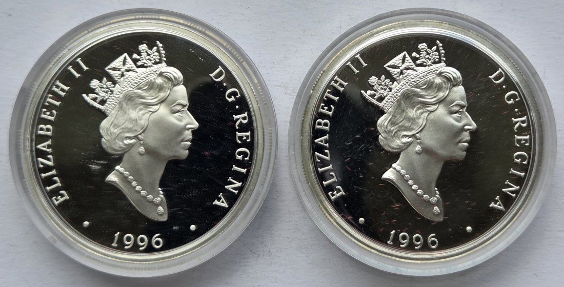 Kanada: 2 x 20 Dollars Luftfahrt 1996, zusammen 57,5 g Feinsilber   