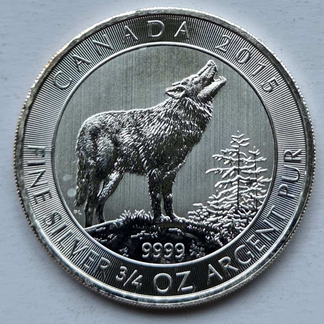  Kanada: 3/4 Silberunze Grauwolf 2015   