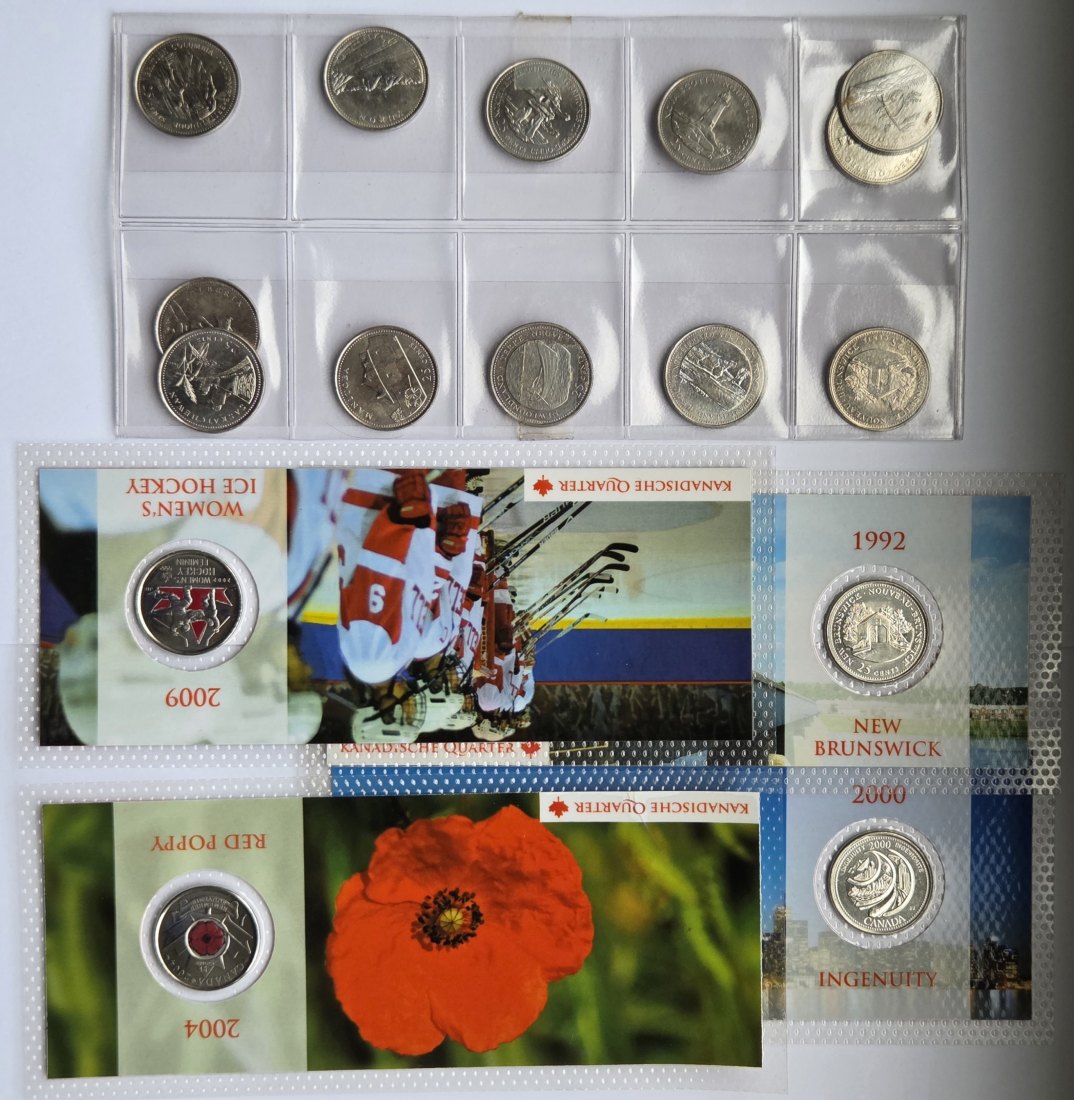  Kanada: Lot aus 16 verschiedenen Quarters   