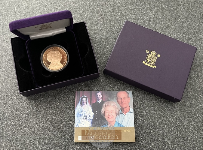  Großbritannien 5 Pound Coin Diamond Wedding 2007 Gold Crown MM-Frankfurt Feingold: 36,5g   