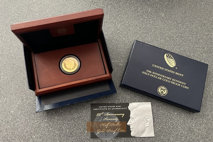  USA 2014 Kennedy Half Dollar Gold Proof 50th Anniversary MM-Frankfurt Feingold: 23,3g   